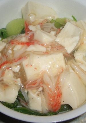 チンゲンサイのカニカマ豆腐あんかけ-レシピのメイン写真