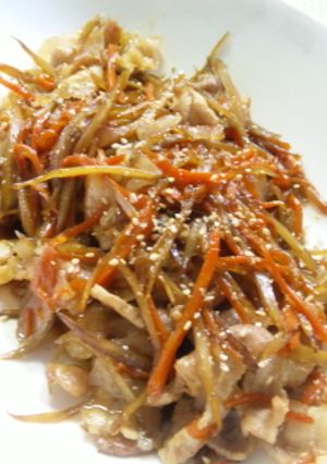 きんぴらごぼうと豚肉の炒めもの☆-レシピのメイン写真