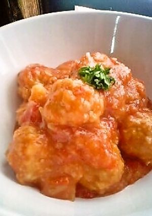 ミートボールのトマトとろろ煮-レシピのメイン写真