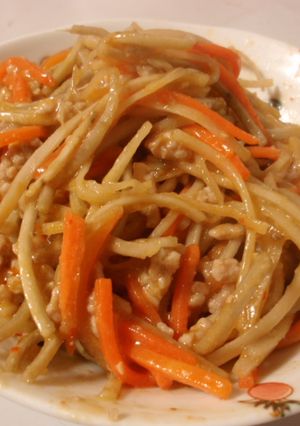 ゴボウの中華風ピリ辛肉味噌いため-レシピのメイン写真
