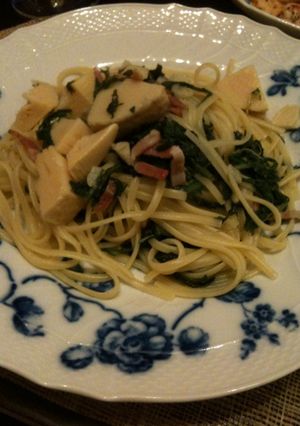 たけのこと春菊のパスタ-レシピのメイン写真
