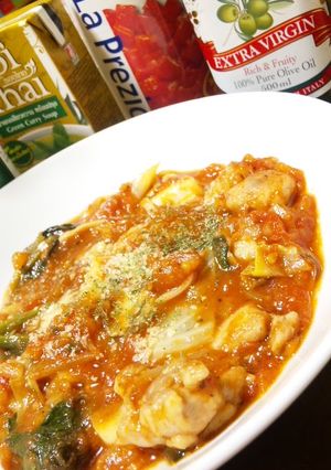 ニンニクと野菜の甘さ♪鶏肉のトマト煮込み-レシピのメイン写真