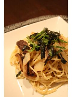 たけのことしいたけの和風パスタ-レシピのメイン写真