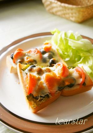 黒豆じゃこ海苔　和風チーズトースト-レシピのメイン写真