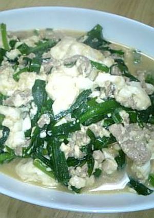 短時間で簡単！豚にら豆腐のおかず★-レシピのメイン写真