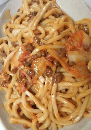 キムチ納豆★マヨのご飯のおともうどん★-レシピのメイン写真