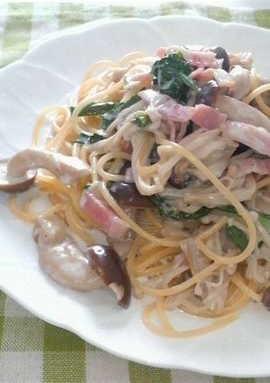 キノコの生クリームパスタ～有り合わせで～-レシピのメイン写真
