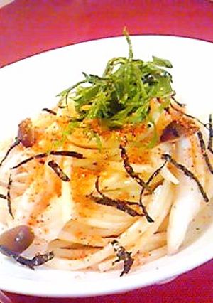 お吸い物の素で☆和風スパゲッティー！-レシピのメイン写真