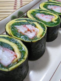 彩り綺麗!ほうれん草とカニカマののり巻き-レシピのメイン写真