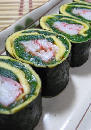 彩り綺麗！ほうれん草とカニカマののり巻き-レシピのメイン写真