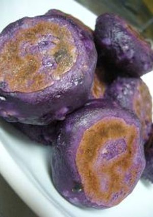 フライパンで焼く　紫芋の焼餅-レシピのメイン写真
