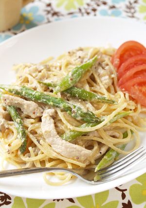 春の豆乳味噌マスタードクリームパスタ-レシピのメイン写真