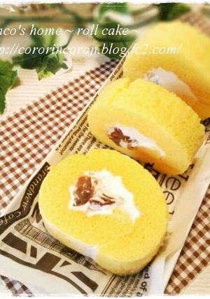 卵たっぷり✿しっとりシフォンロールケーキ-レシピのメイン写真