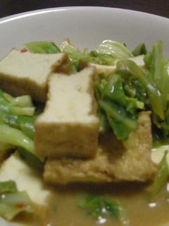 厚揚げとキャベツ・ねぎの味噌炒め-レシピのメイン写真