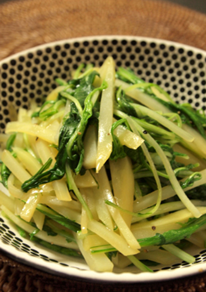 水菜とじゃがいものコンソメ炒め-レシピのメイン写真