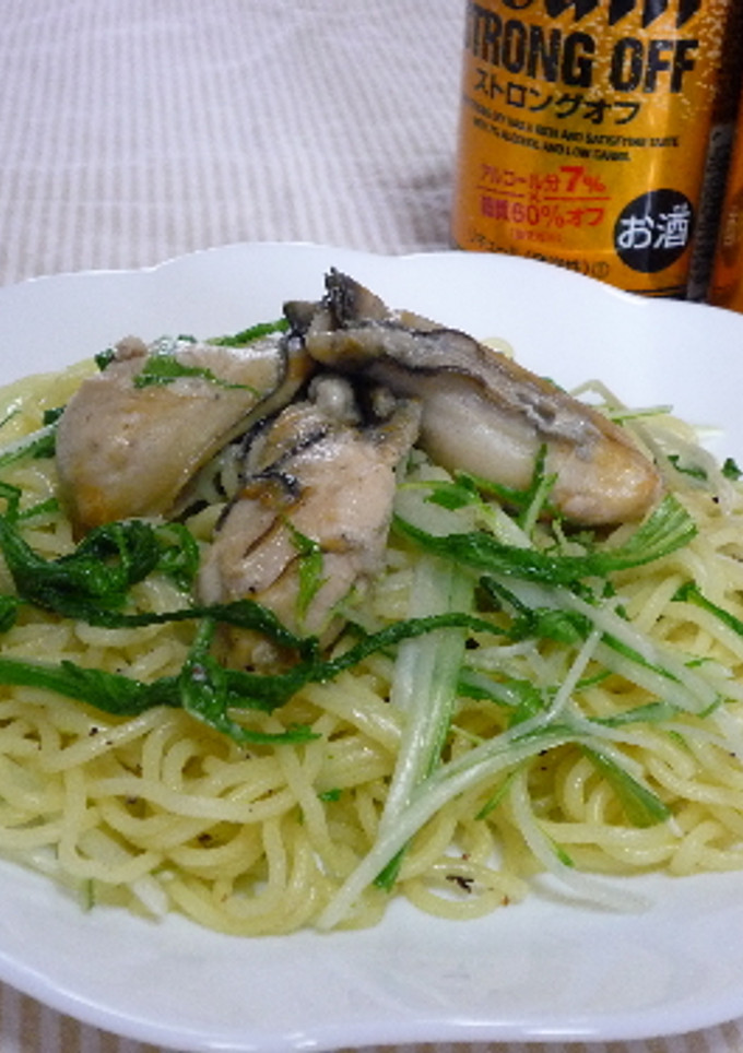 牡蠣と水菜の塩焼きそば-レシピのメイン写真