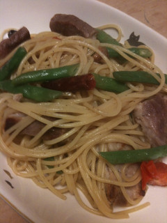 塩豚とインゲンのパスタ-レシピのメイン写真