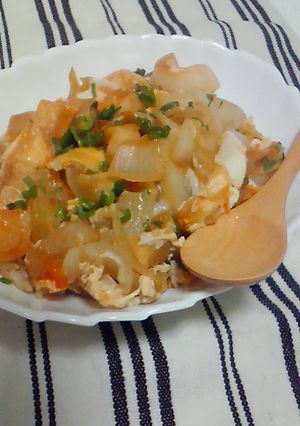 しゃき甘な新玉葱とジュワ〜油あげ玉トロ丼-レシピのメイン写真