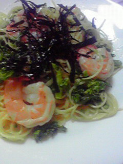 菜の花と海老の和風冷製パスタ♪-レシピのメイン写真