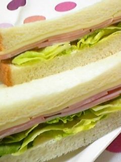レタスとハムのサンドイッチ-レシピのメイン写真