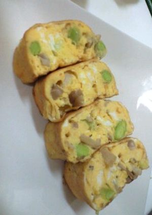 ★枝豆とぶなしめじの卵焼き★-レシピのメイン写真
