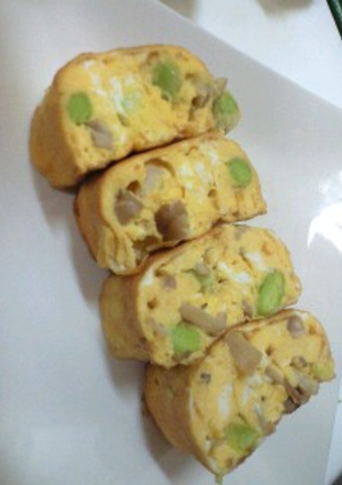 ★枝豆とぶなしめじの卵焼き★-レシピのメイン写真
