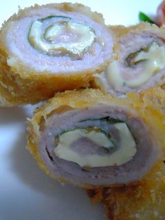 チーズと梅肉の豚肉巻き♪-レシピのメイン写真