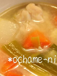 ダシたっぷり♪手羽元のお味噌汁-レシピのメイン写真