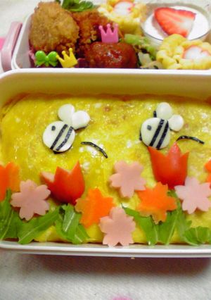 お花畑みたいなお弁当♪-レシピのメイン写真