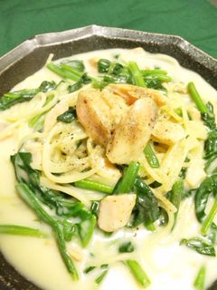 鮭とほうれん草✿クリームパスタ-レシピのメイン写真
