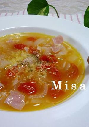 新玉葱とベーコンとトマトのスープ-レシピのメイン写真