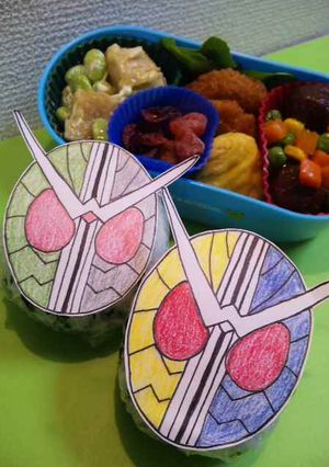超簡単！仮面ライダーWの絵弁当！！-レシピのメイン写真