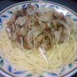 新たまねぎとさんまの蒲焼deパスタ