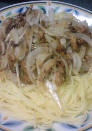 新たまねぎとさんまの蒲焼deパスタ-レシピのメイン写真