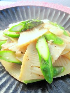 たけのことアスパラの塩麹炒め♪-レシピのメイン写真