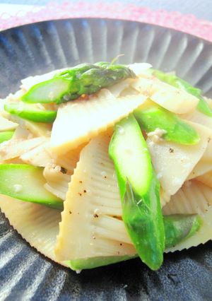 たけのことアスパラの塩麹炒め♪-レシピのメイン写真