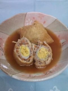 うずらの卵入りひき肉の巾着煮-レシピのメイン写真