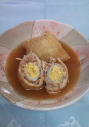 うずらの卵入りひき肉の巾着煮-レシピのメイン写真