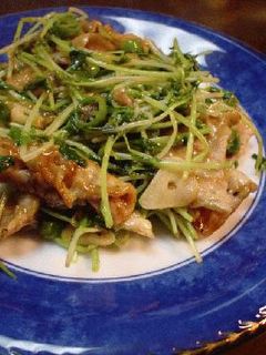 豆苗と豚肉のにんにく炒め-レシピのメイン写真