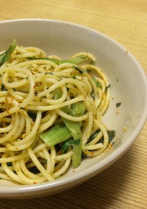ヘルシー♪ちりめん山椒と小松菜パスタ-レシピのメイン写真