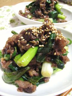 わけぎと牛肉のさっぱりゴマ炒め❤-レシピのメイン写真