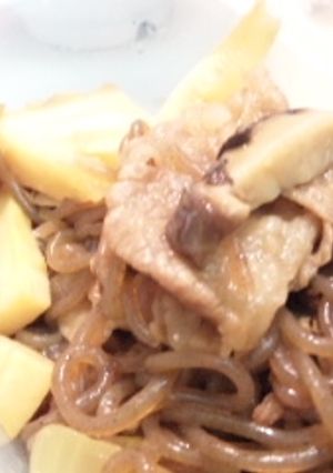簡単美味しい！牛肉と筍のすき焼き風-レシピのメイン写真