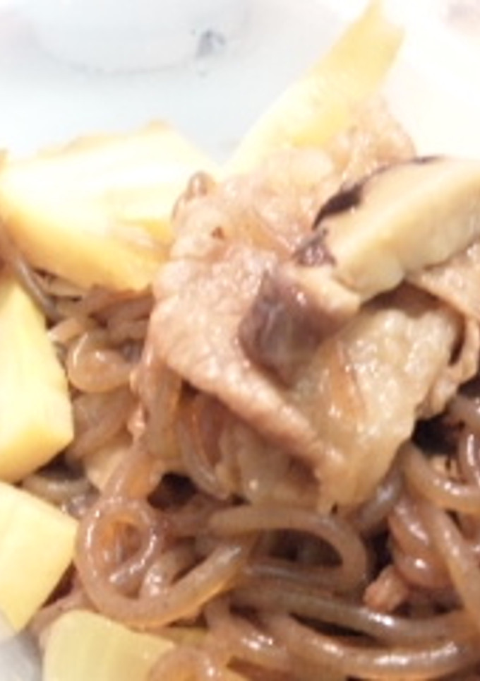 簡単美味しい！牛肉と筍のすき焼き風-レシピのメイン写真