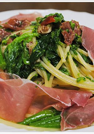 サンダニエーレ産生ハムと菜の花のパスタ-レシピのメイン写真