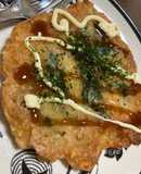 小松菜チーズとたこ焼き粉焼き