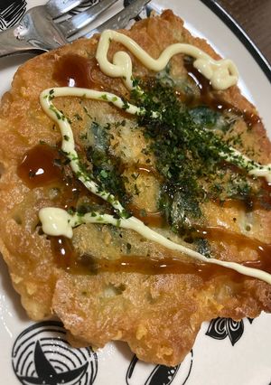 小松菜チーズとたこ焼き粉焼き-レシピのメイン写真