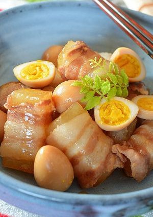 角切り大根の豚バラ肉巻き うずらの卵添え♪-レシピのメイン写真
