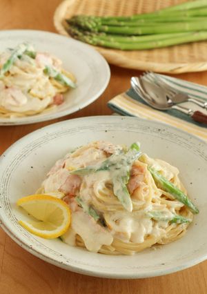 アスパラガスのレモンクリームパスタ-レシピのメイン写真