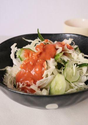 混ぜるだけ★野菜・豆腐に味噌ケチャソース-レシピのメイン写真