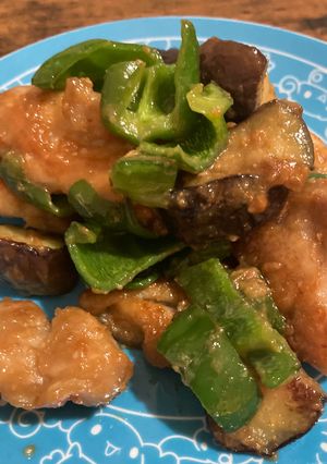 鶏肉とナスとピーマンの味噌炒め-レシピのメイン写真